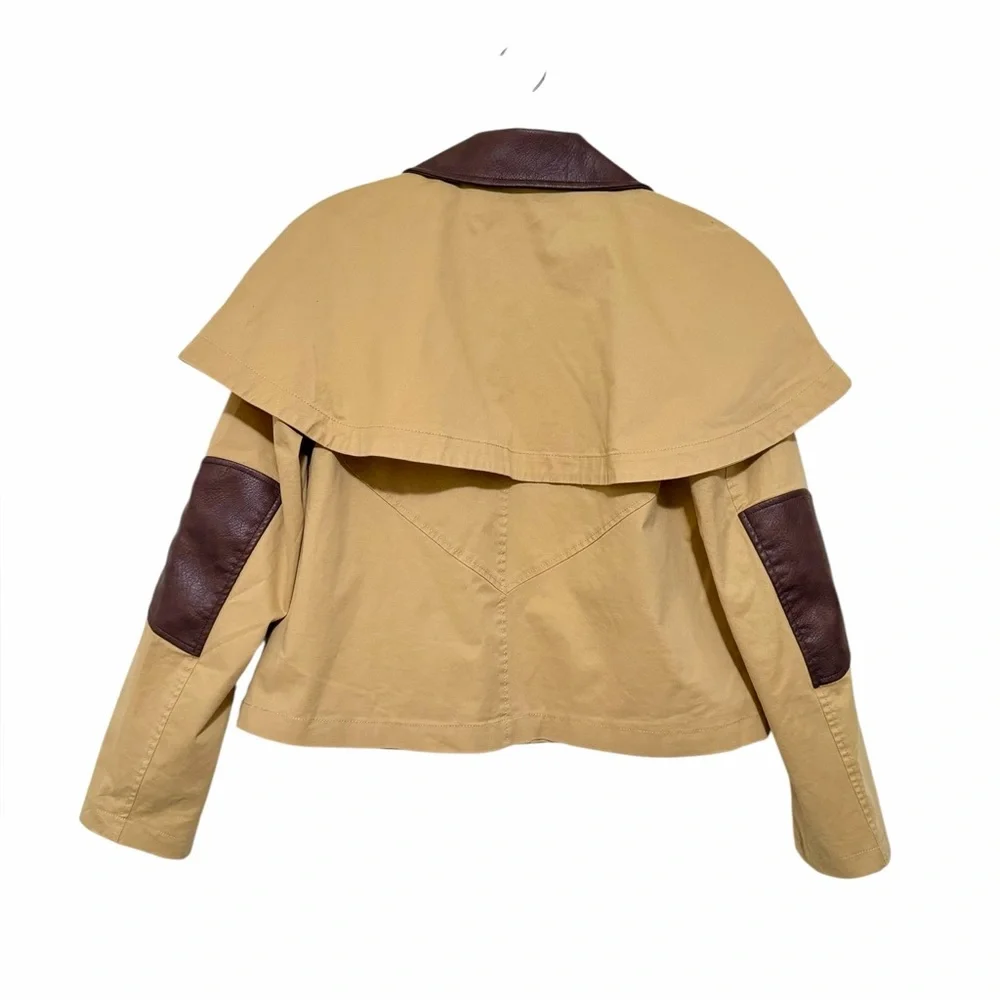 Avec Les Filles Women's Cropped Cape Trench Coat NEW With Tags Size XSmall - Picture 8 of 10